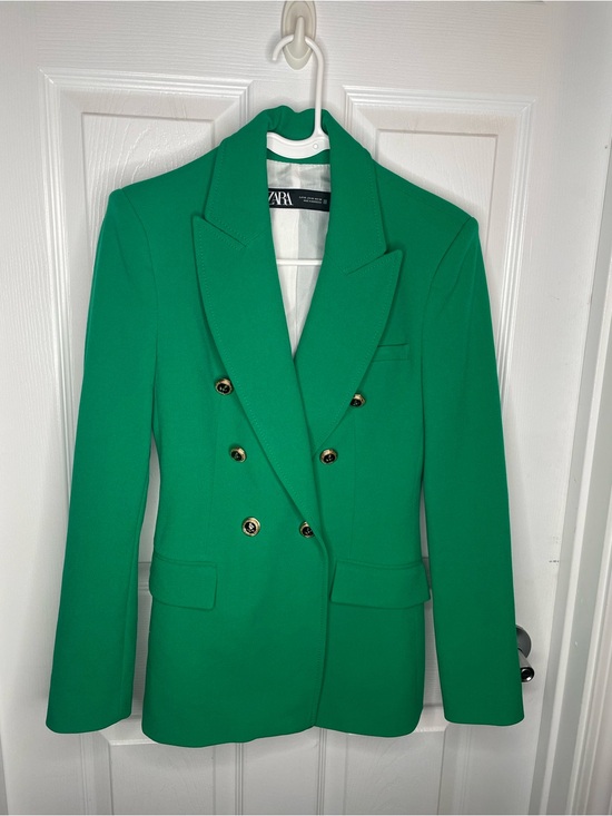 Zara Jackets & Blazers - Zara Double-Breasted Blazer Blogger Favorite 2108/555/500 in Emerald Green XS